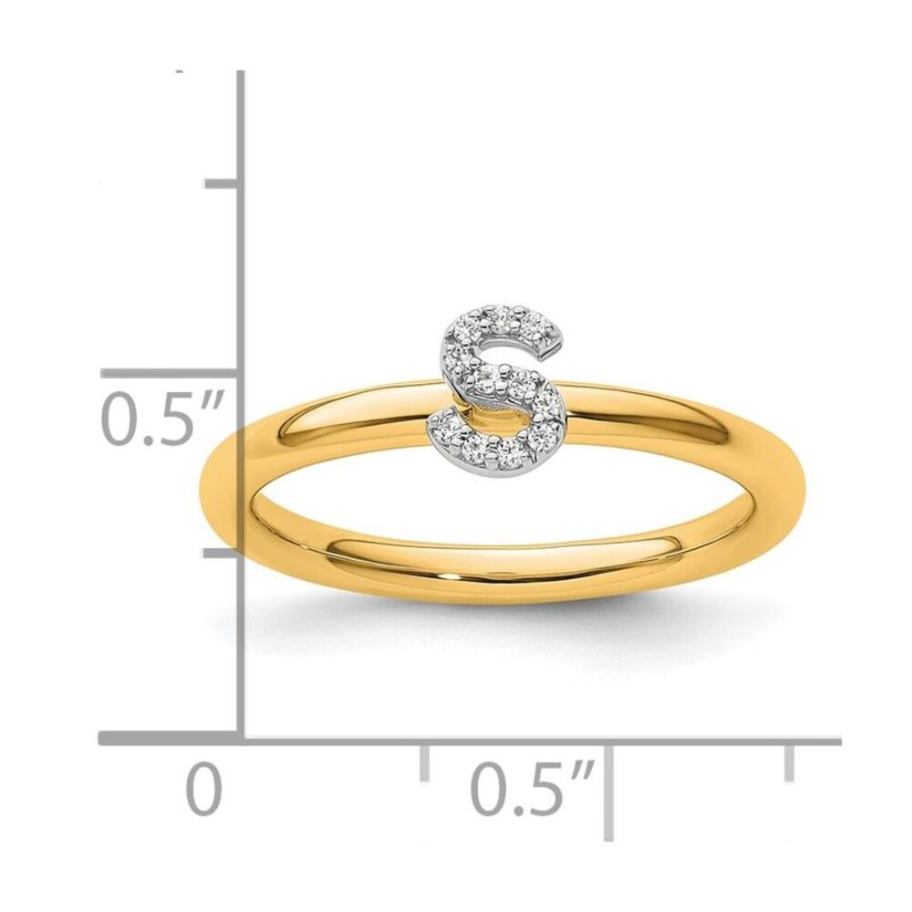 Kazi Luxury 14k Yellow Gold Stackable Diamond Ini… - image 2